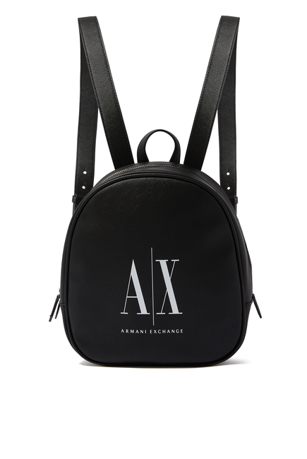 Faux Leather Logo Backpack